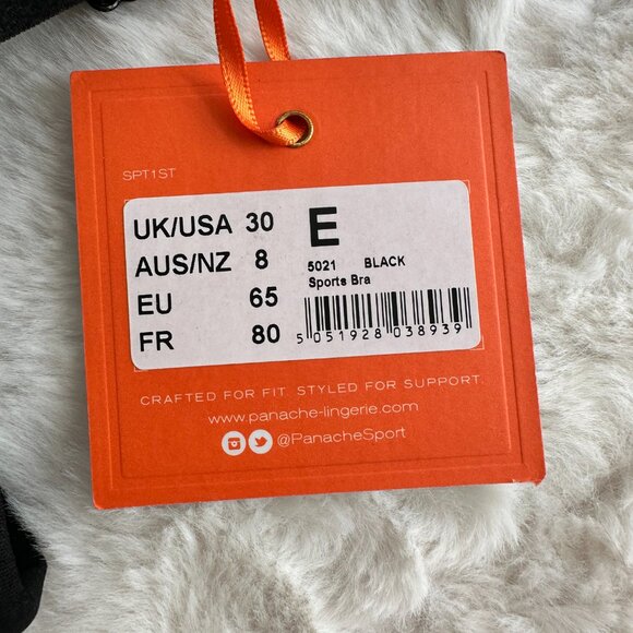 Panache High Impact Black Underwire Sports Bra - 30E - Picture 3 of 8